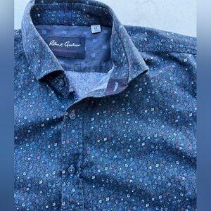 Men's Robert Graham Shirt Multicolor Geometric Button-Down XL Vibrant Pinned